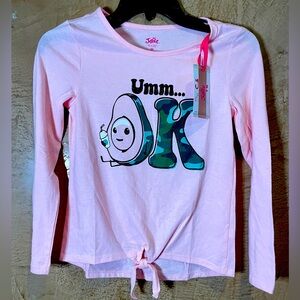 Justice- medium size 10. NWT. Avocado design shirt.